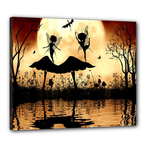 Cute Little Dancing Fairy In The Night Canvas 24  X 20  (stretched) by FantasyWorld7