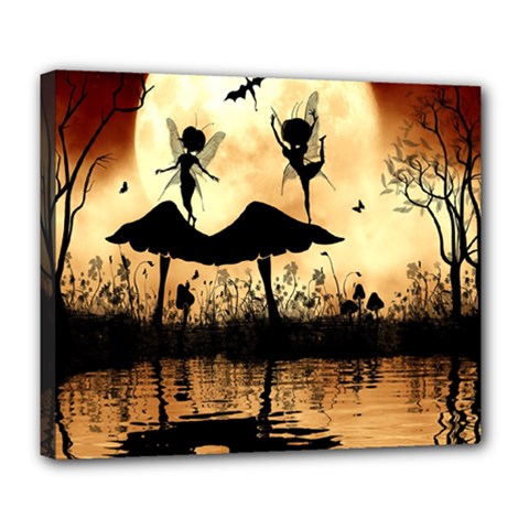 Cute Little Dancing Fairy In The Night Deluxe Canvas 24  X 20  (stretched) by FantasyWorld7