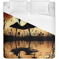 Cute Little Dancing Fairy In The Night Duvet Cover (king Size) by FantasyWorld7