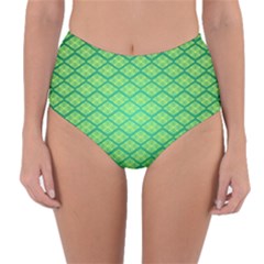 Pattern Texture Geometric Green Reversible High-waist Bikini Bottoms by Mariart