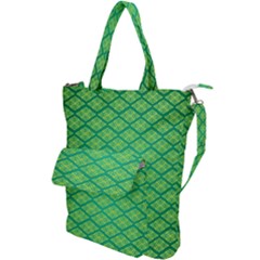 Pattern Texture Geometric Green Shoulder Tote Bag