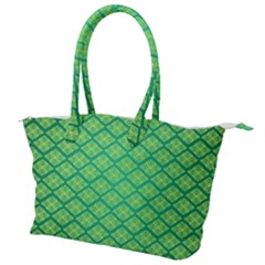 Pattern Texture Geometric Green Canvas Shoulder Bag