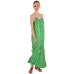 Pattern Texture Geometric Green Cami Maxi Ruffle Chiffon Dress by Mariart