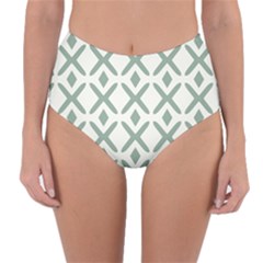 Texture Sign Deaign Reversible High-waist Bikini Bottoms