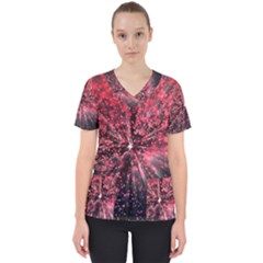 Abstract Background Wallpaper Women s V-neck Scrub Top