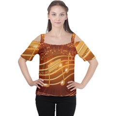 Music Notes Sound Musical Love Cutout Shoulder Tee