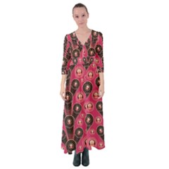 Background Abstract Pattern Button Up Maxi Dress