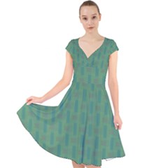 Pattern Background Blure Cap Sleeve Front Wrap Midi Dress by HermanTelo