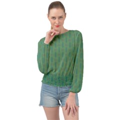 Pattern Background Blure Banded Bottom Chiffon Top