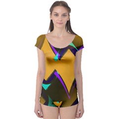 Geometric Gradient Psychedelic Boyleg Leotard  by HermanTelo