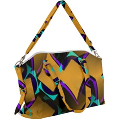 Geometric Gradient Psychedelic Canvas Crossbody Bag