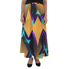Geometric Gradient Psychedelic Flared Maxi Skirt