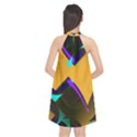 Geometric Gradient Psychedelic Halter Neckline Chiffon Dress  View2