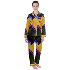 Geometric Gradient Psychedelic Satin Long Sleeve Pyjamas Set by HermanTelo