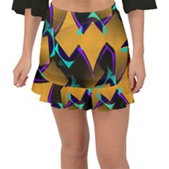 Geometric Gradient Psychedelic Fishtail Mini Chiffon Skirt by HermanTelo