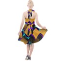 Geometric Gradient Psychedelic Halter Party Swing Dress  View2