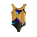 Geometric Gradient Psychedelic Kids  Frill Swimsuit View1