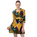 Geometric Gradient Psychedelic Mini Skater Shirt Dress View1