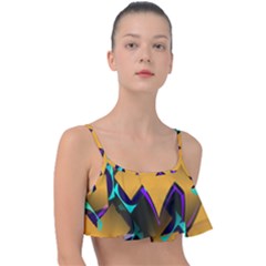 Geometric Gradient Psychedelic Frill Bikini Top