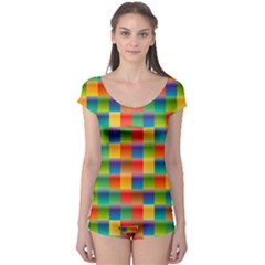 Background Colorful Abstract Boyleg Leotard 