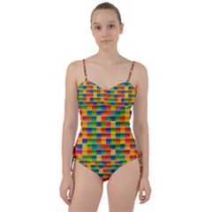 Background Colorful Abstract Sweetheart Tankini Set