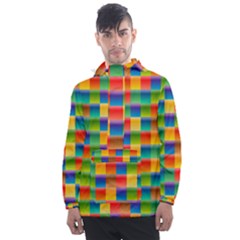 Background Colorful Abstract Men s Front Pocket Pullover Windbreaker