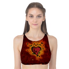 Beautiful Heart With Leaves Tank Bikini Top by FantasyWorld7