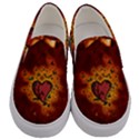 Beautiful Heart With Leaves Men s Canvas Slip Ons View1