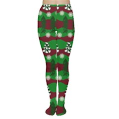 Snow Trees And Stripes Tights by bloomingvinedesign