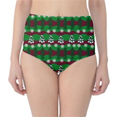 Snow Trees And Stripes Classic High-waist Bikini Bottoms by bloomingvinedesign