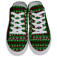 Snow Trees And Stripes Half Slippers by bloomingvinedesign