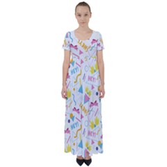 1 Arnold High Waist Short Sleeve Maxi Dress