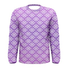 Pattern Texture Geometric Purple Men s Long Sleeve Tee