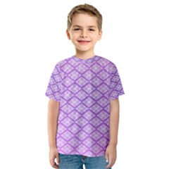 Pattern Texture Geometric Purple Kids  Sport Mesh Tee