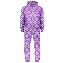 Pattern Texture Geometric Purple Hooded Jumpsuit (men) 