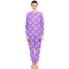 Pattern Texture Geometric Purple Onepiece Jumpsuit (ladies)  by Mariart