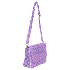 Pattern Texture Geometric Purple Shoulder Bag With Back Zipper by Mariart