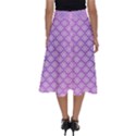 Pattern Texture Geometric Purple Perfect Length Midi Skirt View2