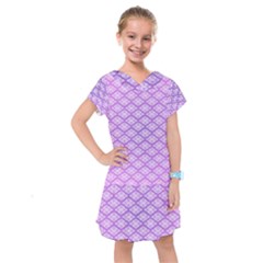 Pattern Texture Geometric Purple Kids  Drop Waist Dress by Mariart