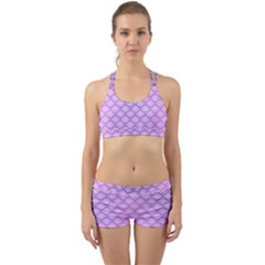 Pattern Texture Geometric Purple Back Web Gym Set