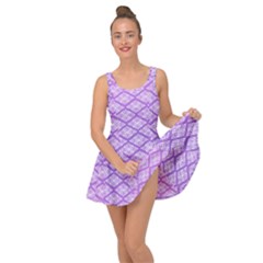 Pattern Texture Geometric Purple Inside Out Casual Dress