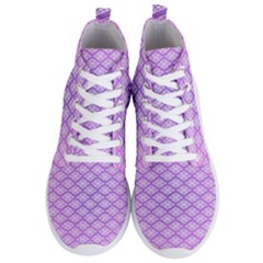 Pattern Texture Geometric Purple Men s Lightweight High Top Sneakers by Mariart