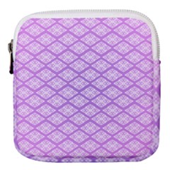 Pattern Texture Geometric Purple Mini Square Pouch