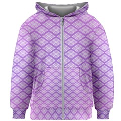 Pattern Texture Geometric Purple Kids  Zipper Hoodie Without Drawstring by Mariart