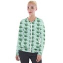 Aloe Plants Pattern Scrapbook Velour Zip Up Jacket View1