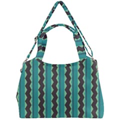 Background Chevron Blue Double Compartment Shoulder Bag by HermanTelo