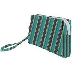 Background Chevron Blue Wristlet Pouch Bag (small) by HermanTelo