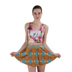 Pattern Brown Triangle Mini Skirt
