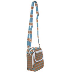Pattern Brown Triangle Shoulder Strap Belt Bag by HermanTelo