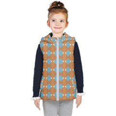 Pattern Brown Triangle Kids  Hooded Puffer Vest